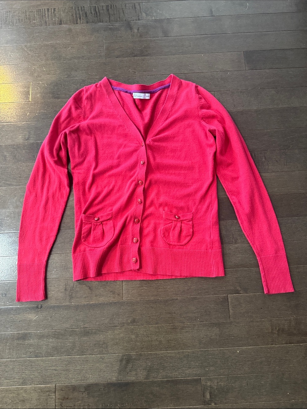 Reitmans Bright Pink V-Neck Button Cardigan